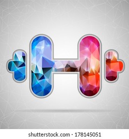 Abstract Creative concept vector icon of barbell for Web and Mobile Applications isolated on background. Vector illustration template design, Business infographic and social media, origami icons.