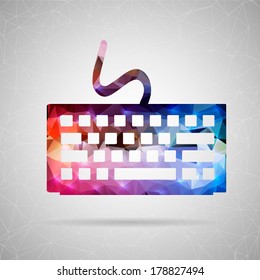 Abstract Creative concept vector icon of keyboard for Web and Mobile Applications isolated on background. Vector illustration template design, Business infographic and social media, origami icons.