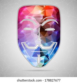 Abstract Creative concept vector icon of mask for Web and Mobile Applications isolated on background. Vector illustration template design, Business infographic and social media, origami icons.