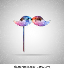 Abstract Creative concept vector icon of mustache for Web and Mobile Applications isolated on background. Vector illustration template design, Business infographic and social media, origami icons.