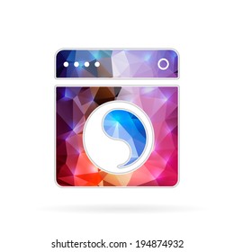 Abstract Creative concept vector icon of washing machine for Web and Mobile Applications isolated on background. Vector illustration template design, Business infographic and social media, origami.
