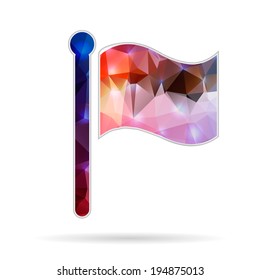 Abstract Creative concept vector icon of flag for Web and Mobile Applications isolated on background. Vector illustration template design, Business infographic and social media, origami icons.