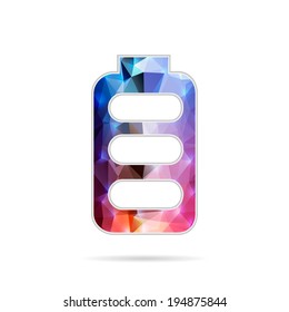 Abstract Creative concept vector icon of battery for Web and Mobile Applications isolated on background. Vector illustration template design, Business infographic and social media, origami icons.