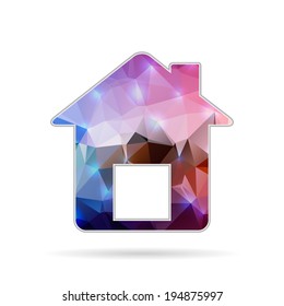 Abstract Creative concept vector icon of house for Web and Mobile Applications isolated on background. Vector illustration template design, Business infographic and social media, origami icons.