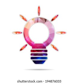 Abstract Creative concept vector icon of bulb for Web and Mobile Applications isolated on background. Vector illustration template design, Business infographic and social media, origami icons.