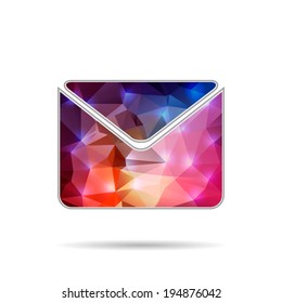 Abstract Creative concept vector icon of envelope for Web and Mobile Applications isolated on background. Vector illustration template design, Business infographic and social media, origami icons.