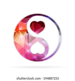 Abstract Creative concept vector icon of Yin Yang for Web and Mobile Applications isolated on background. Vector illustration template design, Business infographic and social media, origami icons.