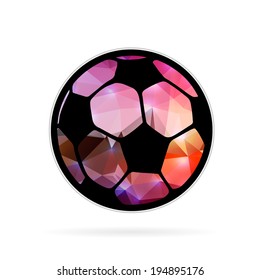 Abstract Creative concept vector icon of Ball football for Web and Mobile Applications isolated on background. Vector illustration template design, Business infographic and social media, origami.