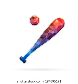Abstract Creative concept vector icon of Baseball for Web and Mobile Applications isolated on background. Vector illustration template design, Business infographic and social media, origami icons.