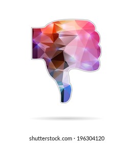Abstract Creative concept vector icon of thumbs down