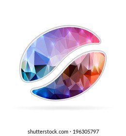 Abstract Creative concept vector icon of the seed of coffee