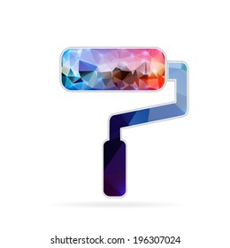 Abstract Creative concept vector icon of roller