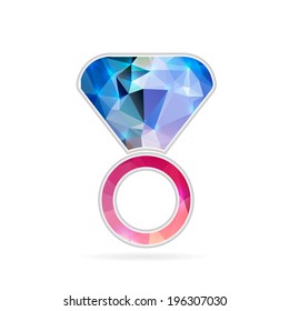 Abstract Creative concept vector icon of ring for Web and Mobile Applications isolated on background. Vector illustration template design, Business infographic and social media, origami icons.