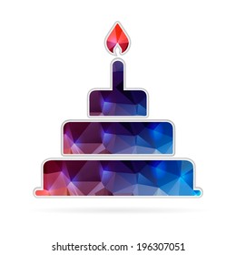 Abstract Creative concept vector icon of cake for Web and Mobile Applications isolated on background. Vector illustration template design, Business infographic and social media, origami icons.