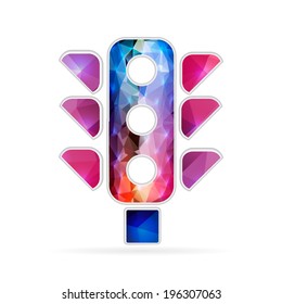 Abstract Creative concept vector icon of traffic lights for Web and Mobile Applications isolated on background. Vector illustration template design, Business infographic and social media, origami.