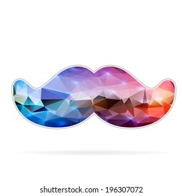 Abstract Creative concept vector icon of mustache for Web and Mobile Applications isolated on background. Vector illustration template design, Business infographic and social media, origami icons.