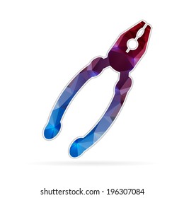 Abstract Creative concept vector icon of pliers for Web and Mobile Applications isolated on background. Vector illustration template design, Business infographic and social media, origami icons.