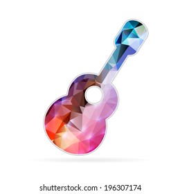 Abstract Creative concept vector icon of guitar for Web and Mobile Applications isolated on background. Vector illustration template design, Business infographic and social media, origami icons.