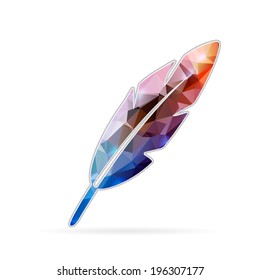 Abstract Creative concept vector icon of goose quill for Web and Mobile Applications isolated on background. Vector illustration template design, Business infographic and social media, origami icons.