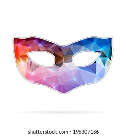 Abstract Creative concept vector icon of mask for Web and Mobile Applications isolated on background. Vector illustration template design, Business infographic and social media, origami icons.