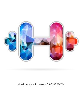 Abstract Creative concept vector icon of barbell for Web and Mobile Applications isolated on background. Vector illustration template design, Business infographic and social media, origami icons.