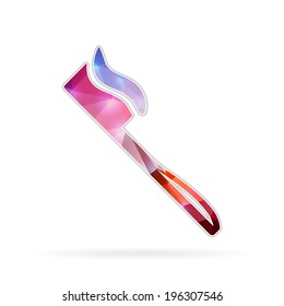 Abstract Creative concept vector icon of toothbrush for Web and Mobile Applications isolated on background. Vector illustration template design, Business infographic and social media, origami icons.