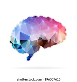 Abstract Creative concept vector icon of Brain for Web and Mobile Applications isolated on background. Vector illustration template design, Business infographic and social media, origami icons.