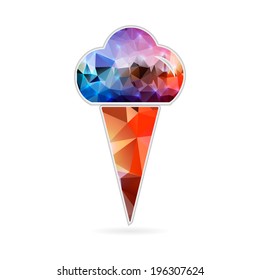 Abstract Creative concept vector icon of ice cream for Web and Mobile Applications isolated on background. Vector illustration template design, Business infographic and social media, origami icons.