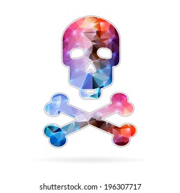 Abstract Creative concept vector icon of skull and crossbones for Web and Mobile Applications isolated on background. Vector illustration template design, Business infographic and social media, icons