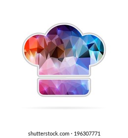 Abstract Creative concept vector icon of chef hat for Web and Mobile Applications isolated on background. Vector illustration template design, Business infographic and social media, origami icons.