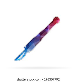 Abstract Creative concept vector icon of scalpel for Web and Mobile Applications isolated on background. Vector illustration template design, Business infographic and social media, origami icons.
