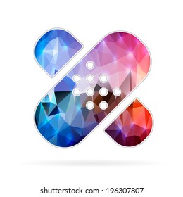Abstract Creative concept vector icon of bandaid for Web and Mobile Applications isolated on background. Vector illustration template design, Business infographic and social media, origami icons.