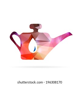 Abstract Creative concept vector icon of oil lubricator for Web and Mobile Applications isolated on background. Vector illustration template design, Business infographic and social media, origami.
