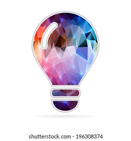 Abstract Creative concept vector icon of bulb for Web and Mobile Applications isolated on background. Vector illustration template design, Business infographic and social media, origami icons.