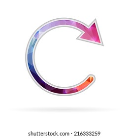 Abstract Creative concept vector icon of back arrow. For Web and Mobile applications isolated on background, design illustration template, flat business infographic, social media, art origami icons.