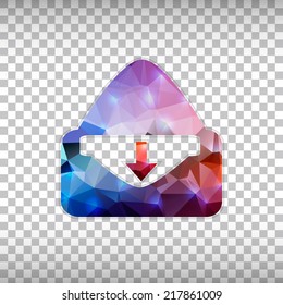 Abstract Creative concept vector icon of envelope for Web and Mobile Applications isolated on background. Vector illustration template design, Business infographic and social media, origami icons.