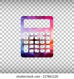 Abstract Creative concept vector icon of calculator for Web and Mobile Applications isolated on background. Vector illustration template design, Business infographic and social media, origami icons.