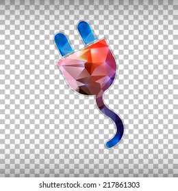 Abstract Creative concept vector icon of power cabel for Web and Mobile Applications isolated on background. Vector illustration template design, Business infographic and social media, origami icons.