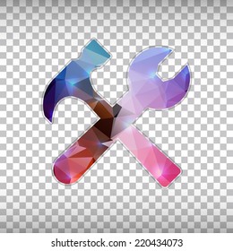 Abstract Creative concept vector icon of tools for Web and Mobile Applications isolated on background. Vector illustration template design, Business infographic and social media, origami icons.