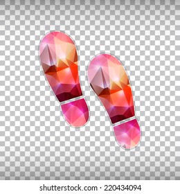 Abstract Creative concept vector icon of footprint for Web and Mobile Applications isolated on background. Vector illustration template design, Business infographic and social media, origami icons.