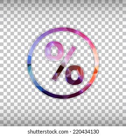 Abstract Creative concept vector icon of percent for Web and Mobile Applications isolated on background. Vector illustration template design, Business infographic and social media, origami icons.