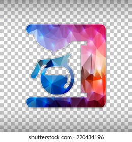 Abstract Creative concept vector icon of coffee maker for Web and Mobile Applications isolated on background. Vector illustration template design, Business infographic and social media, origami icons.