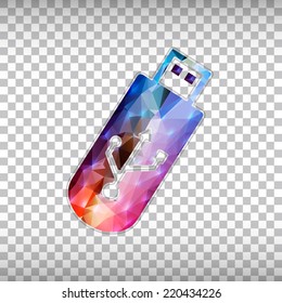 Abstract Creative concept vector icon of Usb for Web and Mobile Applications isolated on background. Vector illustration template design, Business infographic and social media, origami icons.