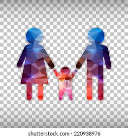 Abstract Creative concept vector icon of family for Web and Mobile Applications isolated on background. Vector illustration template design, Business infographic and social media, origami icons.