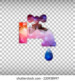 Abstract Creative concept vector icon of faucet for Web and Mobile Applications isolated on background. Vector illustration template design, Business infographic and social media, origami icons.