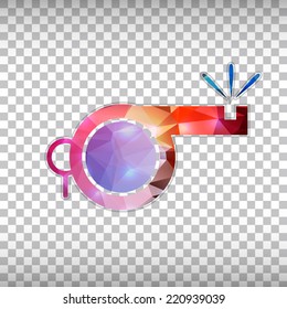 Abstract Creative concept vector icon of whistle for Web and Mobile Applications isolated on background. Vector illustration template design, Business infographic and social media, origami icons.