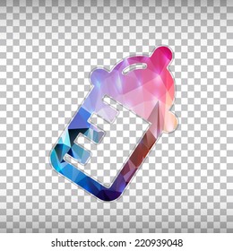 Abstract Creative concept vector icon of nursing bottle for Web and Mobile Applications isolated on background. Vector illustration template design, Business infographic and social media, origami