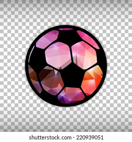 Abstract Creative concept vector icon of Ball football for Web and Mobile Applications isolated on background. Vector illustration template design, Business infographic and social media, origami.