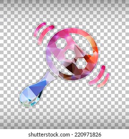 Abstract Creative concept vector icon of rattle for Web and Mobile Applications isolated on background. Vector illustration template design, Business infographic and social media, origami icons.