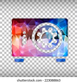 Abstract Creative concept vector icon of safe box for Web and Mobile Applications isolated on background. Vector illustration template design, Business infographic and social media, origami icons.